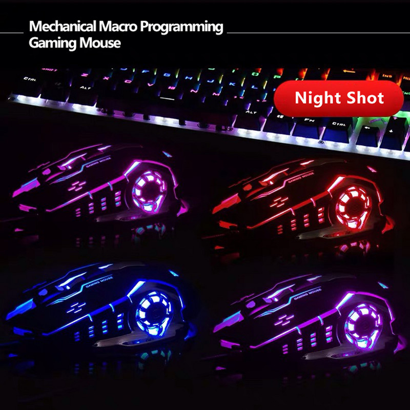 AULA S20 Professzionális Gaming Mouse 2400 DPI Állítható USB Vezetékes Háttérvilágítású Ergonomikus Optikai LED Egér Számítógépes Laptop PC-hez