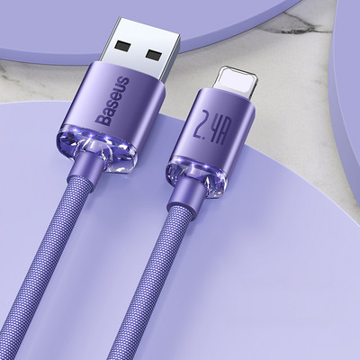 Baseus 2.4A USB kábel iPhone 13 12 11 Pro Max X XR 8 7 gyorstöltő telefontöltő kábel iPadhez USB töltő adatkábel
