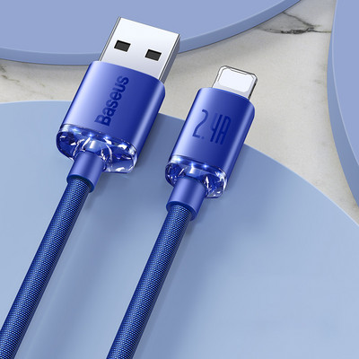 Baseus 2.4A USB kábel iPhone 13 12 11 Pro Max X XR 8 7 gyorstöltő telefontöltő kábel iPadhez USB töltő adatkábel