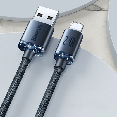 Baseus 2.4A USB kábel iPhone 13 12 11 Pro Max X XR 8 7 gyorstöltő telefontöltő kábel iPadhez USB töltő adatkábel