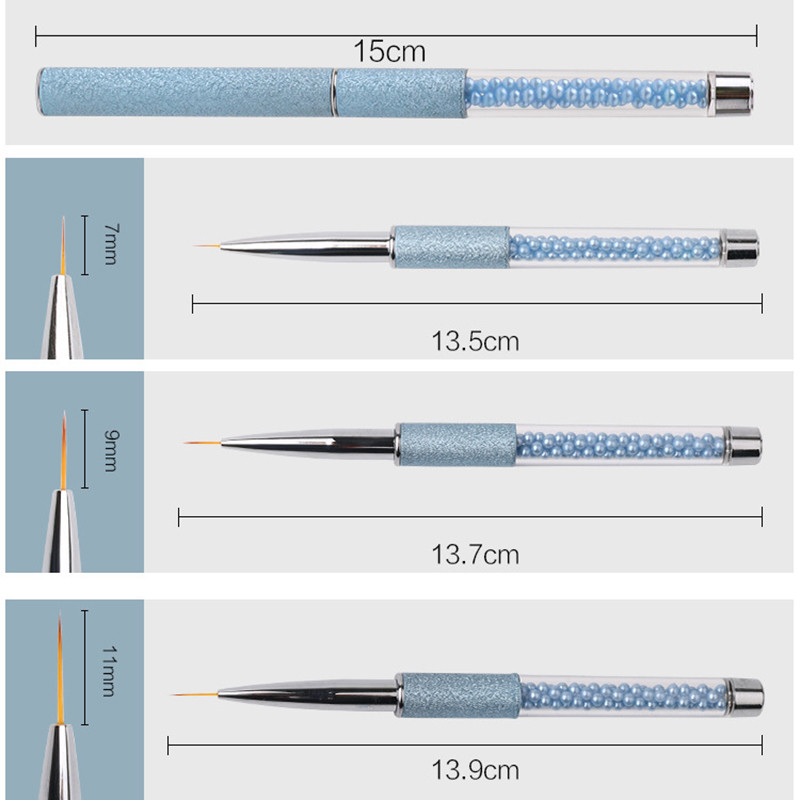 5/7/9/11/14/20 mm Nail Art Liner kistovi za manikuru Akrilne tanke linije cvjetnog dizajna Olovka za crtanje UV gel kist Alati za slikanje