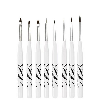 3/5/8 vnt. prancūziško juostelių dizaino nagų dailės įdėklų šepetėlis krištolinis akrilinis UV gelio šepetėlis 3D patarimai manikiūro linijos piešimo rašiklio dažymo įrankis