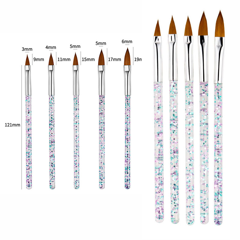 3/5/8 vnt. prancūziško juostelių dizaino nagų dailės įdėklų šepetėlis krištolinis akrilinis UV gelio šepetėlis 3D patarimai manikiūro linijos piešimo rašiklio dažymo įrankis