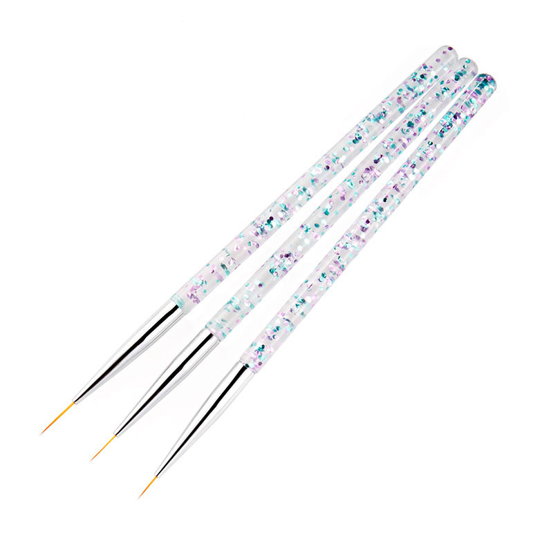 3/5/8 vnt. prancūziško juostelių dizaino nagų dailės įdėklų šepetėlis krištolinis akrilinis UV gelio šepetėlis 3D patarimai manikiūro linijos piešimo rašiklio dažymo įrankis