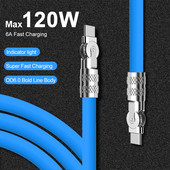 180° rotirajući 120W super brzi kabel za punjenje od tekućeg silikona za Huawei Xiaomi Samsung iPhone mobilni kabel za punjenje za igre