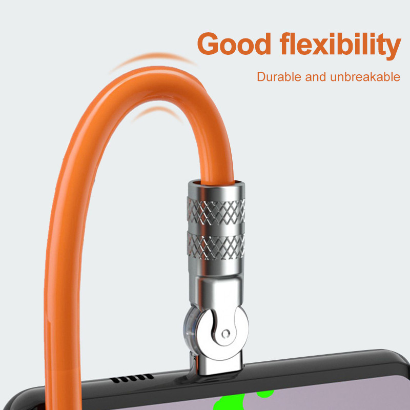 180° rotirajući 120W super brzi kabel za punjenje od tekućeg silikona za Huawei Xiaomi Samsung iPhone mobilni kabel za punjenje za igre