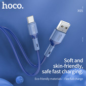 HOCO USB tipo C laidas 3A USB C laidas greito įkrovimo duomenų kabelis Micro USB įkroviklio laidas, skirtas Samsung Galaxy S20 S21 Plus Xiaomi 11