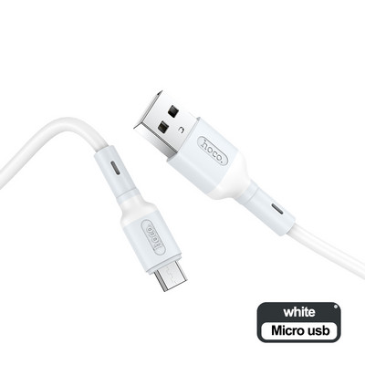 HOCO USB tipo C laidas 3A USB C laidas greito įkrovimo duomenų kabelis Micro USB įkroviklio laidas, skirtas Samsung Galaxy S20 S21 Plus Xiaomi 11