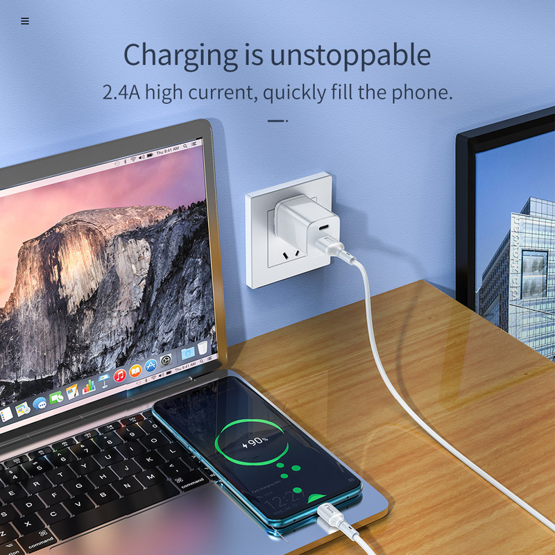 HOCO USB tipo C laidas 3A USB C laidas greito įkrovimo duomenų kabelis Micro USB įkroviklio laidas, skirtas Samsung Galaxy S20 S21 Plus Xiaomi 11