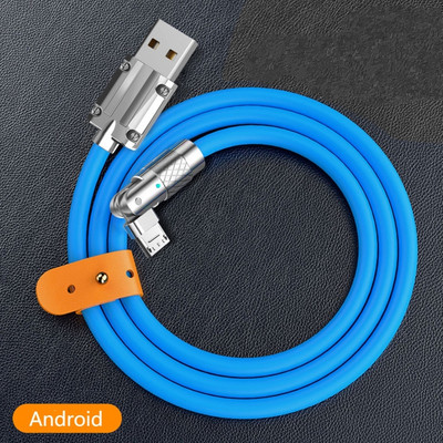 Usb Type-C 120W 6A ülikiire laadimiskaabel 180 kraadi pöörleva küünarnuki tsingisulamist mängulaadimiskaabel Samsung Huawei Xiaomi jaoks