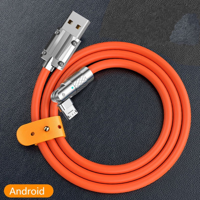 Usb Type-C 120W 6A ülikiire laadimiskaabel 180 kraadi pöörleva küünarnuki tsingisulamist mängulaadimiskaabel Samsung Huawei Xiaomi jaoks