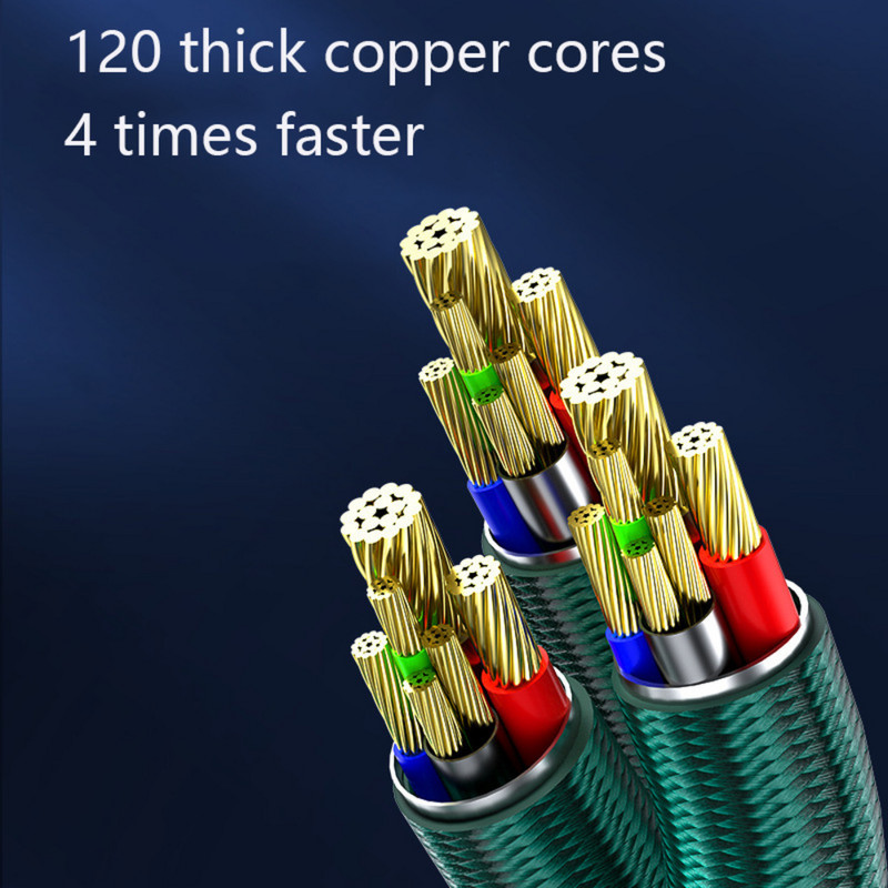 TULONG 6A Super brzo punjenje 3n1 USB kabel za punjenje Najlonski pleteni podatkovni kabel One Drag Three Apple TYPE-C Huawei Android Universal