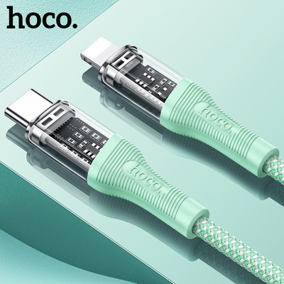 HOCO Διαφανές καλώδιο USB C 20W PD για iPhone 14 13 Pro Max Γρήγορη φόρτιση Καλώδιο USB C για iPhone11 12 pro Καλώδιο USB Τύπου C