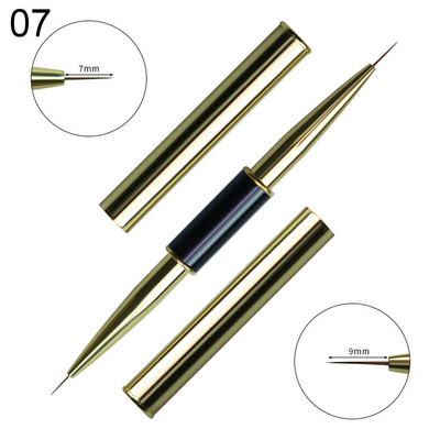 1 db Duplafejű Nail Art Stripes Lines Liner DIY festőecset folyékony púder akril UV gél hosszabbító rajztoll