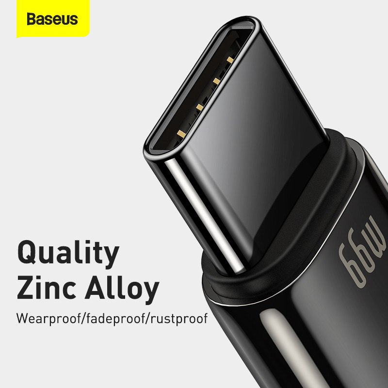 Baseus 6A USB Type C kábel Gyorstöltés Huawei Mate 40 P40 Samsung 66W 5A SCP FCP USB C gyorstöltő adatkábel Xiaomihoz