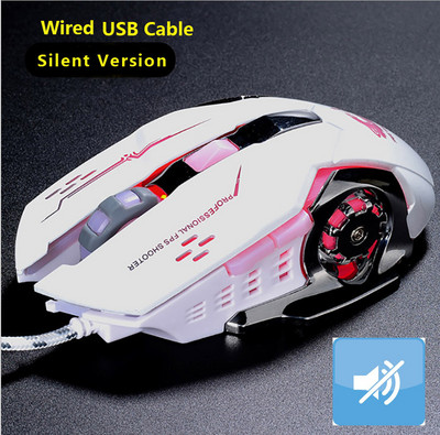 Mouse pentru jocuri cu fir USB 2000-4000 DPI LED optic USB pentru computer Mouse fără fir pentru jocuri Mouse cu fir Mouse silențios pentru PC laptop