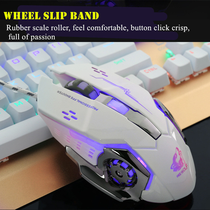 Mouse pentru jocuri cu fir USB 2000-4000 DPI LED optic USB pentru computer Mouse fără fir pentru jocuri Mouse cu fir Mouse silențios pentru PC laptop