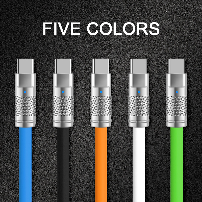 Καλώδιο Type-C 120W 6A Super Fast ChargeLiquid Silicone Quick Charge USB Cable for Xiaomi Huawei Samsung Pixel USB Bold Line