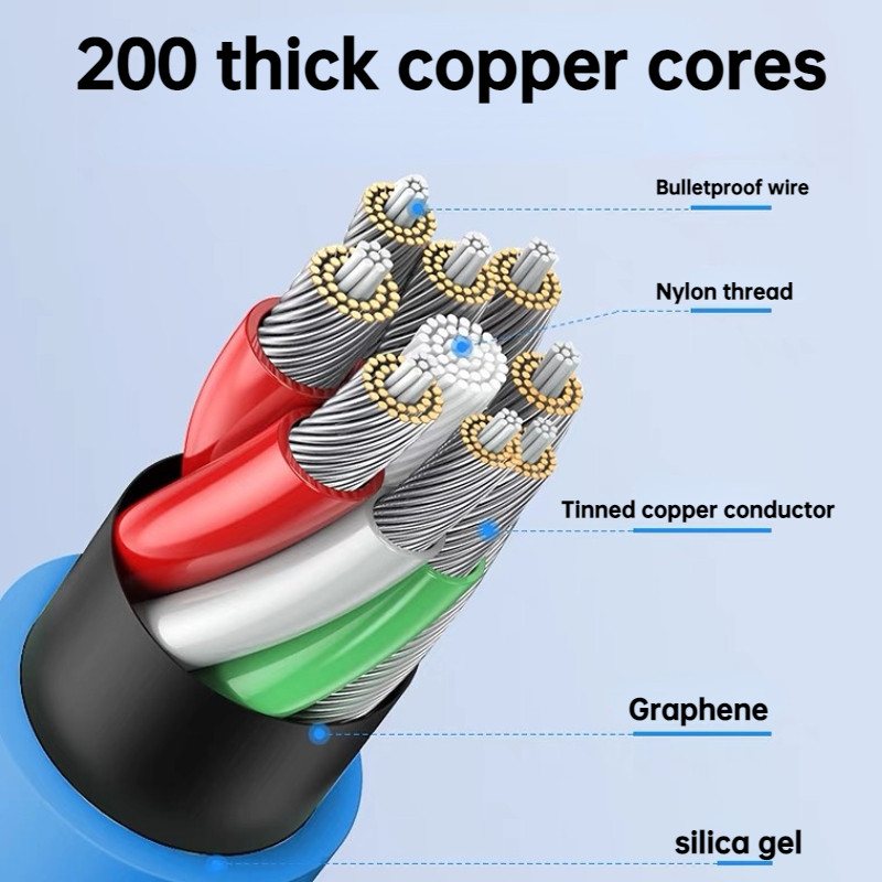 Καλώδιο Type-C 120W 6A Super Fast ChargeLiquid Silicone Quick Charge USB Cable for Xiaomi Huawei Samsung Pixel USB Bold Line