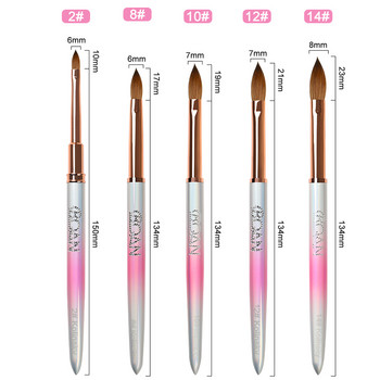 BQAN #2-#14 Gradient Kolinsky Acrylic Nail Brush Pure Nail Brushes for Acrylic Application Επαγγελματικό σετ πινέλων Nail Art