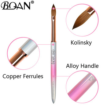 BQAN #2-#14 Gradient Kolinsky Acrylic Nail Brush Pure Nail Brushes for Acrylic Application Επαγγελματικό σετ πινέλων Nail Art