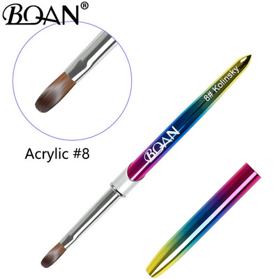 BQAN #2-#14 Gradient Kolinsky akril körömkefe tiszta körömkefék akril alkalmazáshoz Professzionális körömfestő ecsetkészlet