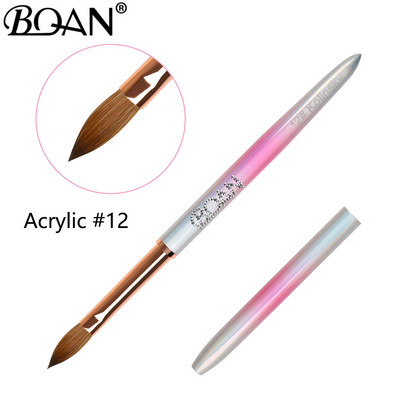 BQAN #2-#14 Gradient Kolinsky akril körömkefe tiszta körömkefék akril alkalmazáshoz Professzionális körömfestő ecsetkészlet