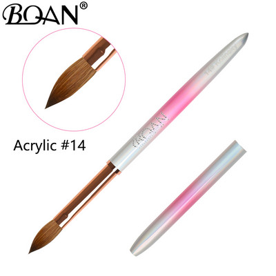 BQAN #2-#14 Gradient Kolinsky akril körömkefe tiszta körömkefék akril alkalmazáshoz Professzionális körömfestő ecsetkészlet