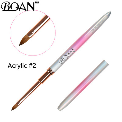 BQAN #2-#14 Gradient Kolinsky akril körömkefe tiszta körömkefék akril alkalmazáshoz Professzionális körömfestő ecsetkészlet