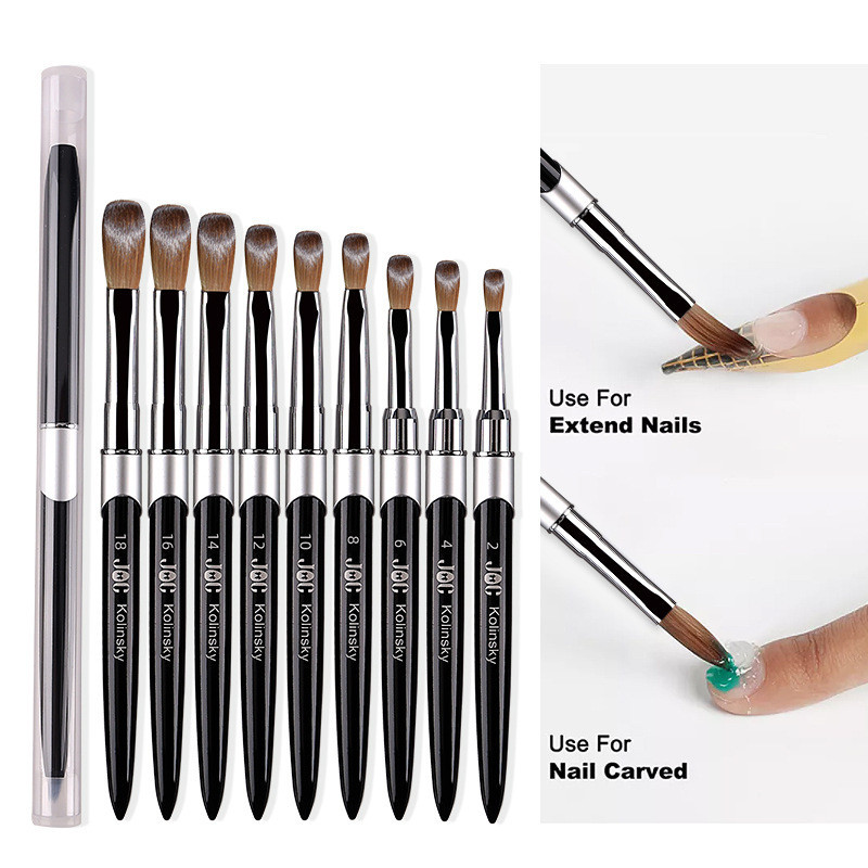 1vnt nagų akrilo šepetėlis Kolinsky Sable akrilinis šepetėlis UV gelis drožybos rašiklio šepetėlis skysta pudra "pasidaryk pats" nagų piešimas