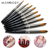 Crystal kerek köröm ecsetek körmökhöz akril körömkefe toll puha tiszta haj 8-24 manikűrkefék körömdizájn kiegészítők