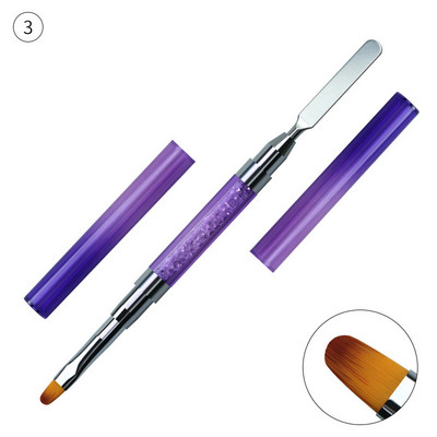 4 stiluri dublă parte perie pentru arta unghiilor spatulă poli gel pentru unghii stilou manichiură vârf extensie acrilic constructor accesoriu tijă instrument