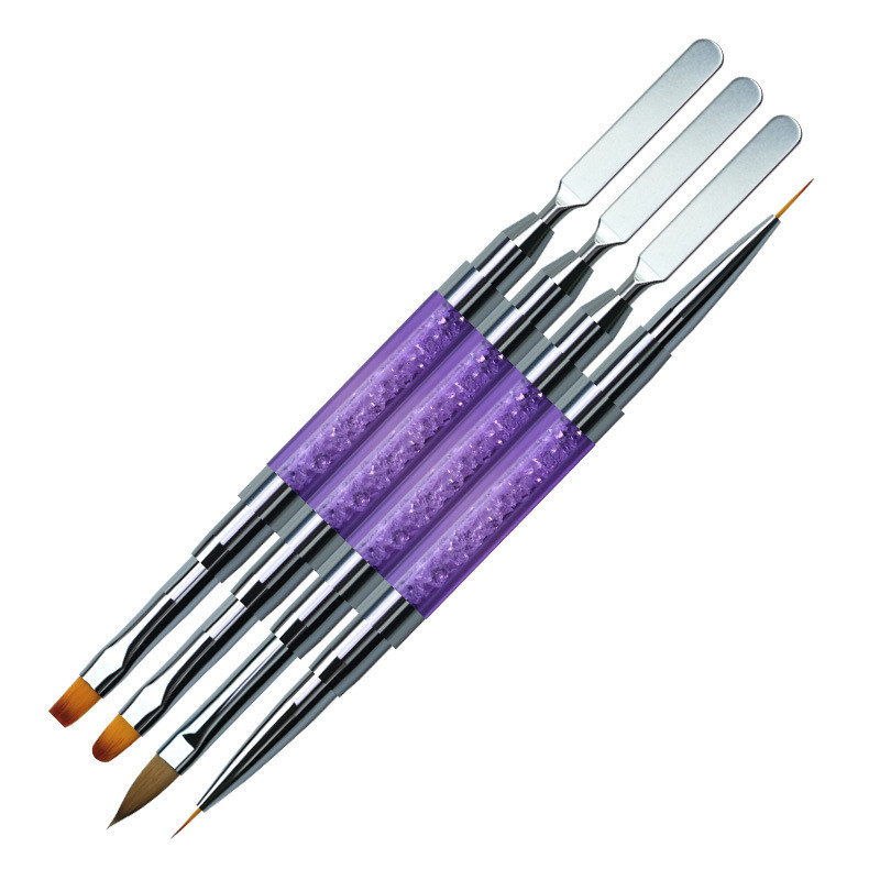 4 stiluri dublă parte perie pentru arta unghiilor spatulă poli gel pentru unghii stilou manichiură vârf extensie acrilic constructor accesoriu tijă instrument