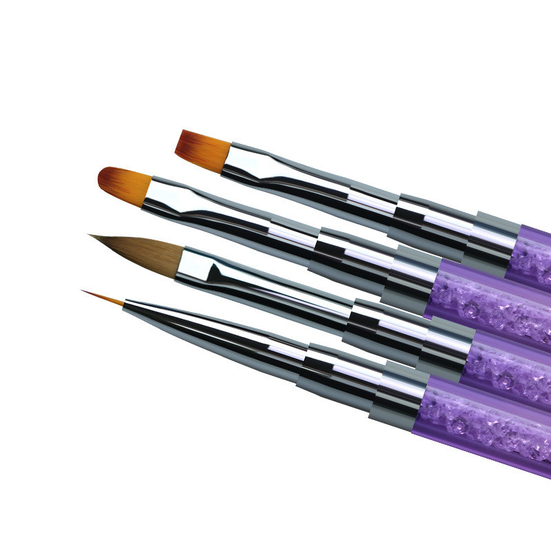 4 stiluri dublă parte perie pentru arta unghiilor spatulă poli gel pentru unghii stilou manichiură vârf extensie acrilic constructor accesoriu tijă instrument