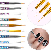 3db/készlet Nail Art Rajz Bélés Pen Nail Art Akril UV Gél Hosszabbító Ecset Csíkok Virág Barkács Design Rajz Liner Toll Manikűr
