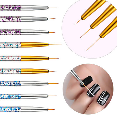 3gab/komplekts Nail Art Drawing Liner Pen Nail Art Akrila UV Gēla pagarinājuma otu svītras Ziedu DIY Design Drawing Liner Pen Manikīrs