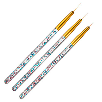 3db/készlet Nail Art Rajz Bélés Pen Nail Art Akril UV Gél Hosszabbító Ecset Csíkok Virág Barkács Design Rajz Liner Toll Manikűr