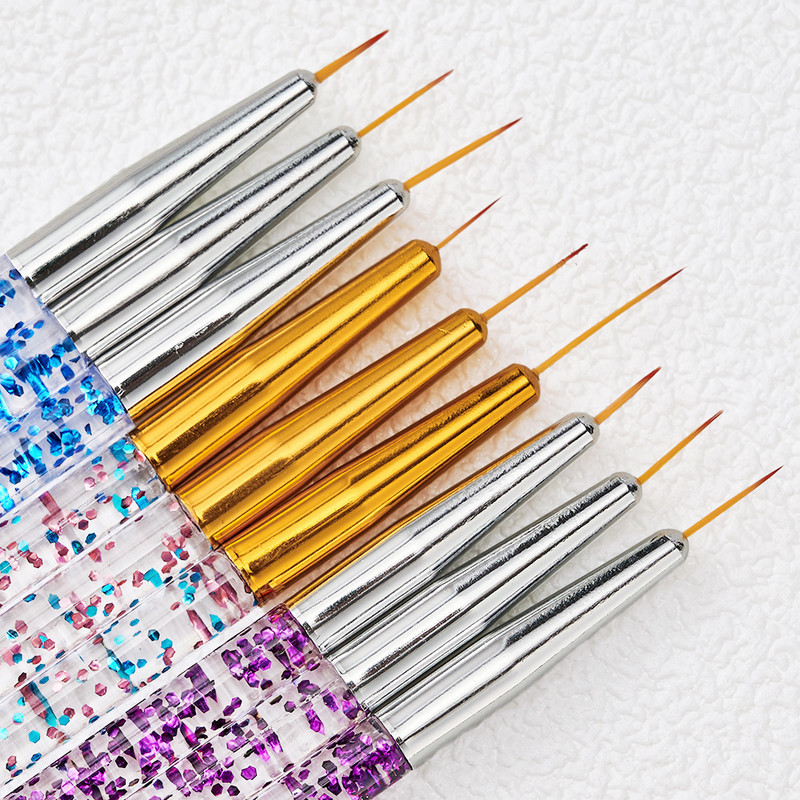 3db/készlet Nail Art Rajz Bélés Pen Nail Art Akril UV Gél Hosszabbító Ecset Csíkok Virág Barkács Design Rajz Liner Toll Manikűr