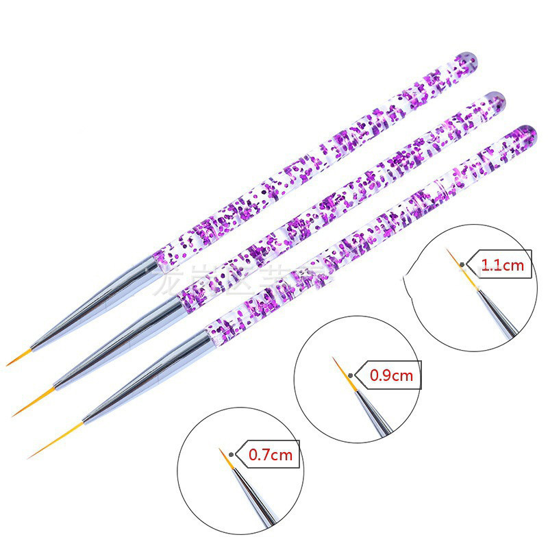 3db/készlet Nail Art Rajz Bélés Pen Nail Art Akril UV Gél Hosszabbító Ecset Csíkok Virág Barkács Design Rajz Liner Toll Manikűr