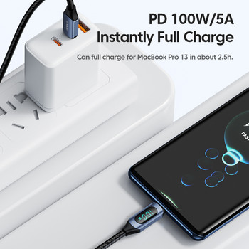 100W кабел тип C към тип C PD зарядно устройство за бързо зареждане USB C към USB C кабел за цифров дисплей за Macbook Xiaomi Samsung TypeC кабел