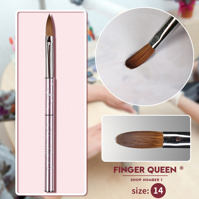 Kolinsky Sable Brush Nail Art Pink Metal SalonBuilder Crystal Carve Design 3D Minta Design Köröm kellékek Ail felszerelésekhez