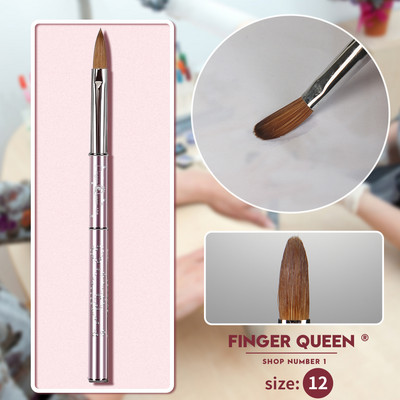 Kolinsky Sable Brush Nail Art Pink Metal SalonBuilder Crystal Carve Design 3D Minta Design Köröm kellékek Ail felszerelésekhez