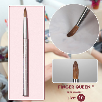 Kolinsky Sable Brush Nail Art Pink Metal SalonBuilder Crystal Carve Design 3D Minta Design Köröm kellékek Ail felszerelésekhez