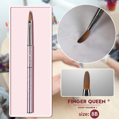 Kolinsky Sable Brush Nail Art Pink Metal SalonBuilder Crystal Carve Design 3D Minta Design Köröm kellékek Ail felszerelésekhez