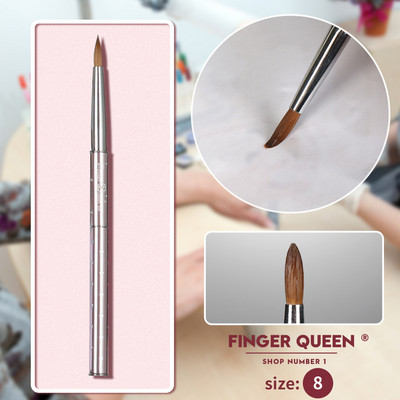 Kolinsky Sable Brush Nail Art Pink Metal SalonBuilder Crystal Carve Design 3D Minta Design Köröm kellékek Ail felszerelésekhez