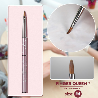 Kolinsky Sable Brush Nail Art Pink Metal SalonBuilder Crystal Carve Design 3D Minta Design Köröm kellékek Ail felszerelésekhez