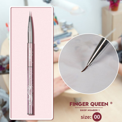 Kolinsky Sable Brush Nail Art Pink Metal SalonBuilder Crystal Carve Design 3D Minta Design Köröm kellékek Ail felszerelésekhez