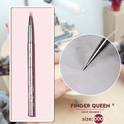 Kolinsky Sable Brush Nail Art Pink Metal SalonBuilder Crystal Carve Design 3D Minta Design Köröm kellékek Ail felszerelésekhez