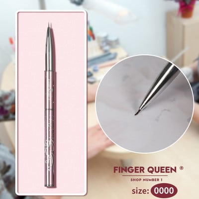 Kolinsky Sable Brush Nail Art Pink Metal SalonBuilder Crystal Carve Design 3D Minta Design Köröm kellékek Ail felszerelésekhez
