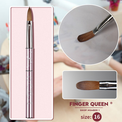 Kolinsky Sable Brush Nail Art Pink Metal SalonBuilder Crystal Carve Design 3D Minta Design Köröm kellékek Ail felszerelésekhez